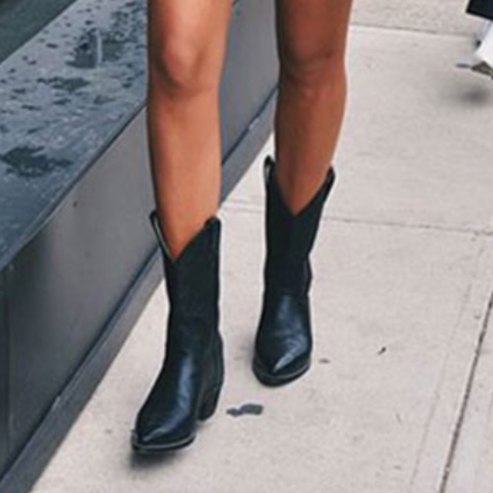 Black Fashion Cowboy Boots